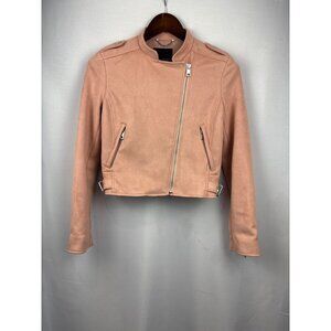 Women’s Banana Republic XS Peach Suede Biker Jacket